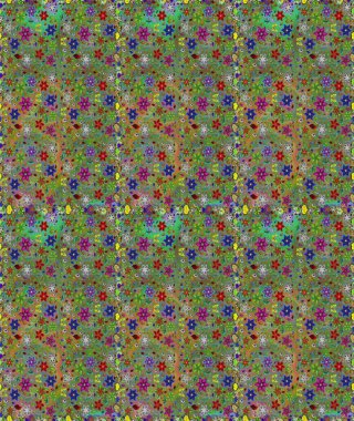 Raster illüstrasyonunda kusursuz çiçek deseni. Yeşil renkte çiçekler.