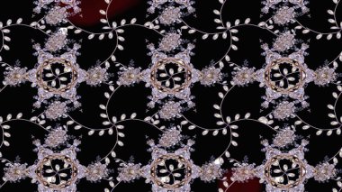 Raster çiçek izi. Raster Yumuşak kumaş deseni. Çiçekli siyah, nötr ve gri çizim deseni. Klasik taslak çizimi.