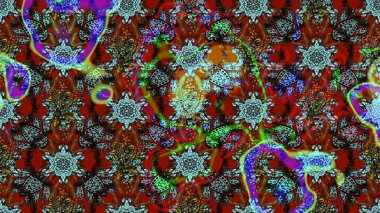 Egzotik çiçekler, kahverengi, kırmızı ve mavi renkler üzerine botanik, parlak klasik doğa. Raster illüstrasyonu. Klasik tropikal doğal elementlerin suluboya seti.