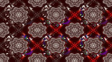 Kahverengi renkte çok kahverengi, zarif küçük çiçekler ve komik böcekler, raster desen, illüstrasyon.