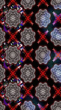 Raster Henna dövme stili. Etnik Mandala süsü. Kızılderili desenli desenli desenli şal deseni. Tekstil, tebrik kartı, boyama kitabı, telefon kılıfı baskısı için kullanılabilir.