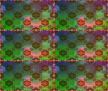 Kusursuz. Raster illüstrasyonu. Şirin çiçek elementleri. Yeşil renkte çiçekler.