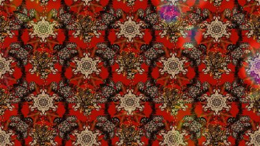 Kahverengi, kırmızı ve bej renkli çiçeklerle çizilmiş çiçek deseni. Çiçekler suluboya tarzında kahverengi, kırmızı ve bej renklerinde.