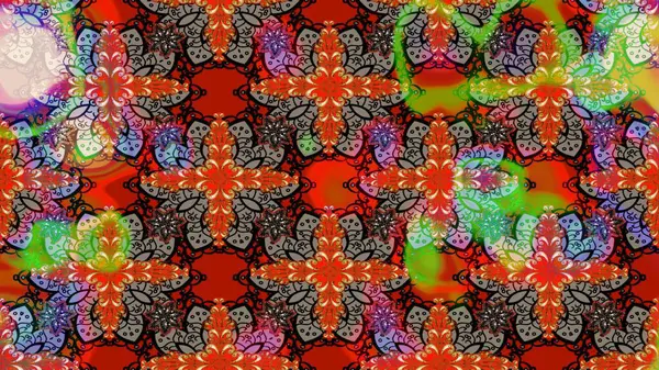 Raster illüstrasyonu. Yaprak ve çiçeklerin suluboya resimleri, kırmızı renklerde çizimler. Kibarca, bahar çiçekleri kırmızı renklerde.