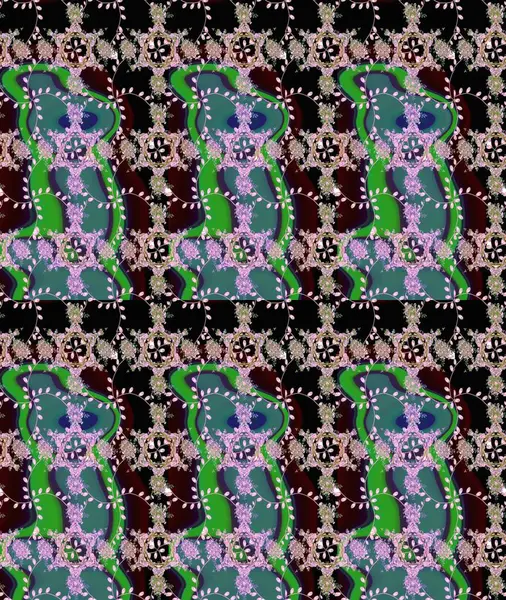 Paket kağıdı için en iyisi. Doğal kozmetik ürünleri, parfüm, çiçekçi dükkanı için bahar ihalesi tasarımı. Yeşil, siyah, nötr lale çiçekli Raster eskiz deseni. Karşılama ya da düğün geçmişi olarak kullanılabilir