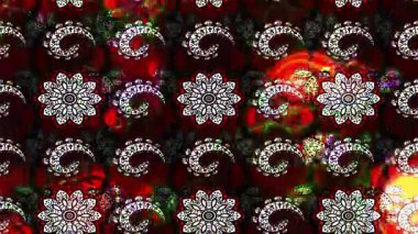 Renkli unsurlarla hareketli arka plan görüntüleri. Çiçekler. Eski model. Bayrak tarzı. Video kaydı. Şablon. Döngü. Kusursuz.. 