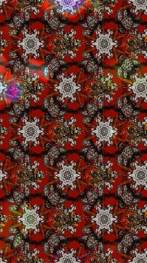 Süslü kumaş deseni. Raster deseni. Çiçekli çiçek deseni, suluboya..