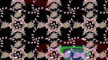 Raster illüstrasyonu. Moda arka planında parlak buketler. Kumaş, duvar kağıdı ve kağıt üzerine baskı yapmak için gelişen arka plan. Eski usul küçük çiçekli şirin bir eskiz deseni..