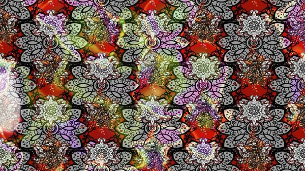 Raster illüstrasyonu. Şatafatlı bahar bahçesi dokusu. Çiçek deseni. Çiçek çizimi arkaplanı.