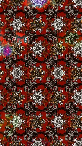 Süslü kumaş deseni. Raster deseni. Çiçekli çiçek deseni, suluboya..