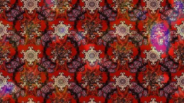 El çizimi. Çiçekli, yapraklı, çiçek desenli eskiz. Raster illüstrasyonu.