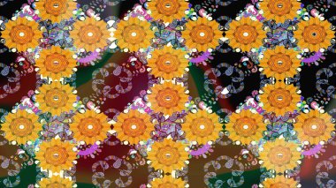 Raster stili kumaş deseni. Çiçekler suluboya çizim deseni.