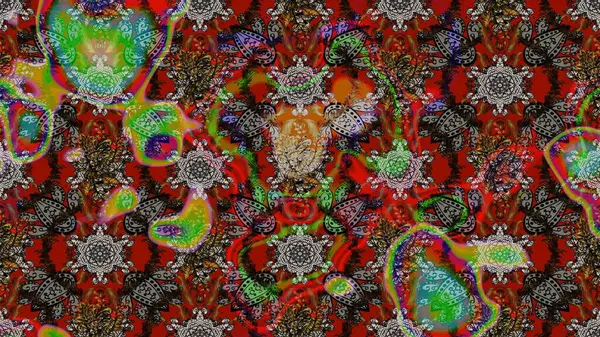 Çiçek arkaplanlı soyut zarafet eskiz deseni. Raster Güzel kumaş deseni.