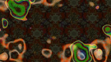 Çizim çiçek deseni duvar kâğıdı olarak kullanılabilir. Raster illüstrasyonu. Kahverengi, gri ve yeşil renkte çiçekler.