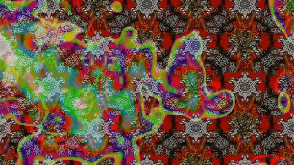 Raster güzel kumaş deseni çiziyor. Düz Çiçek Elementleri Tasarımı. Çiçek deseni. Renkli Bahar Teması çizim şablonu.