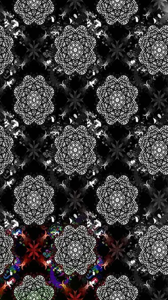 Etnik Mandala süsleme. Hint çiçek desenli madalyon desen. Kullanılabilir Tekstil, tebrik kartı, boyama kitabı, telefon durumda yazdırma için. Raster kına dövme stil.