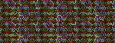 Küçük çiçekte hoş bir çiçek deseni var. Çiçeksel elementlerle süslenmiş zarif raster dokusu. Parlak çiçekli yeşil renkler üzerine soyut çizim deseni.