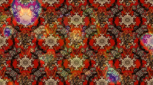 Renkli Bahar Teması eskiz kalıbı. Düz Çiçek Elementleri Tasarımı. Kahverengi, kırmızı ve bej renkli çiçek buketi suluboya. Raster illüstrasyonu.