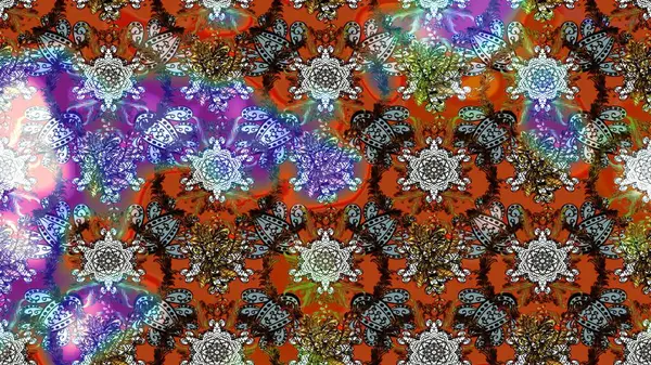 Çiçekler suluboya eskiz deseni. Raster Stili kumaş deseni.