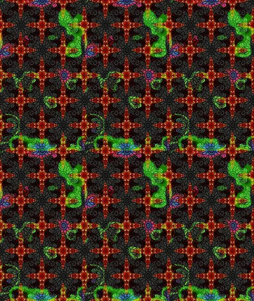 Renkli Yaz Temalı eskiz kalıbı. Siyah renkli çiçekler. Raster Illustrasyon 'daki Çiçek Deseni' nin son moda çizimi. Düz Çiçek Elementleri Tasarımı.