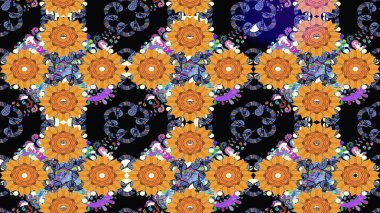 Küçük siyah çiçeklerle oldukça eski bir besin torbası deseni. Tekstil, kumaş, kapaklar, duvar kağıtları, baskı, paket, koleksiyon defteri, örgü, dekupaj için çiçek arkaplanı..