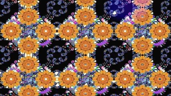 Küçük siyah çiçeklerle oldukça eski bir besin torbası deseni. Tekstil, kumaş, kapaklar, duvar kağıtları, baskı, paket, koleksiyon defteri, örgü, dekupaj için çiçek arkaplanı..