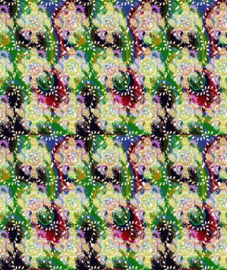 Küçük çiçekteki sevimli çiçek deseni. Raster illüstrasyonu. Çizim.