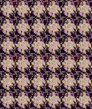 Çiçek deseni. Düz Çiçek Elementleri Tasarımı. Raster güzel kumaş deseni çiziyor. Renkli Bahar Teması çizim şablonu.