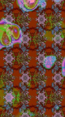 Kahverengi, yeşil ve kırmızı renkte çiçekler. Elle boyanmış suluboya resim çizimi çiçekler ve bitkiler.