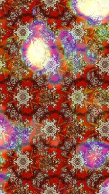 Çizim çiçek deseni duvar kağıdı, web sitesi arka planı, ambalaj kağıdı, davetiye, broşür, afiş veya web sitesi için kullanılabilir. Parlak elementlerin. El çizimi Raster illüstrasyonu.