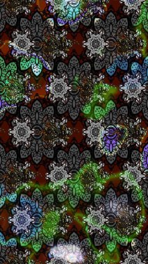 Küçük çiçekteki sevimli çiçek deseni. Raster deseni. Gri renkte yaz çiçekleri. Raster illüstrasyonu.