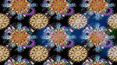 Düz Çiçek Elementleri Tasarımı. Siyah renkte zarif çiçek buketi suluboya. Raster illüstrasyonu. Renkli Bahar Teması çizim şablonu.