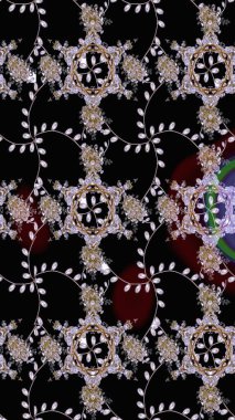 Siyah, nötr ve kahverengi çiçekli oldukça eski bir besin torbası deseni. Millefleur 'lar. Tekstil, kumaş, kapaklar, duvar kağıtları, baskı, kupür defteri, yorgan, dekupaj için çiçek arkaplanı.