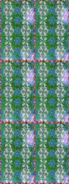 Raster illüstrasyonunda kusursuz çiçek deseni. Suluboya tarzında yeşil renkte çiçekler.