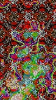 Kullanılabilir Tekstil, tebrik kartı, boyama kitabı, telefon durumda yazdırma için. Hint çiçek desenli madalyon desen. Raster kına dövme tarzı. Etnik Mandala süsleme.