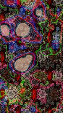 Kahverengi renkli çiçekler. Çiçekli karalama şeklinde Raster çiçek deseni. Nazik, sevimli çiçek arkaplanı..