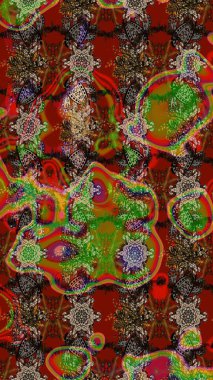 Çiçekli çiçek deseni, suluboya. Süslü kumaş deseni. Raster deseni.