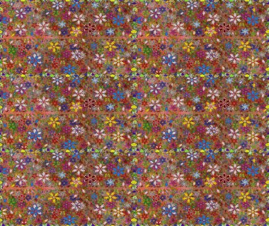 Şirin, zarif çiçekler Raster illüstrasyonu. Poster ya da kapak için arka plan. Yapraklı kusursuz desen. Tekstil için figür. Davetiye ve kartpostal tasarımı için dekoratif çiçek unsurları.