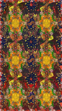 Tatil havası. Raster dikişsiz şirin çiçek deseni. Nazik romantik baskı. Kahverengi ve gri renkli çiçekler. Bahar mevsimi.