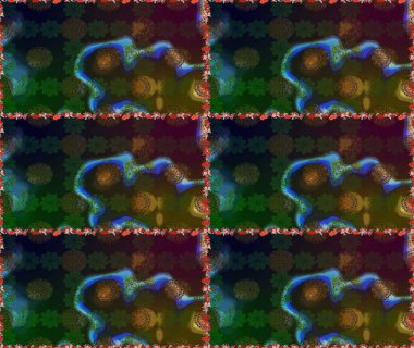 Raster Modaya uygun kumaş deseni. Kahverengi ve gri renkli şirin çiçek desenleri. Renkli Bahar Temalı Kusursuz Arkaplan. Düz Çiçek Elementleri Tasarımı.