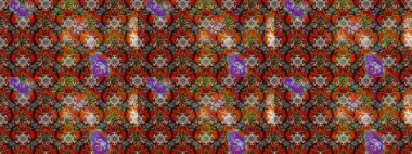 Raster illüstrasyonundaki çiçek desenli çizim. Çiçekler kahverengi, kırmızı ve gri renklerde.