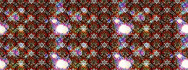 Raster illüstrasyonu. Kumaş, tekstil, duvar kağıdı baskısı için. Eskiz geçmişi. Miles Fleur, süslü püslü bir süs. Tomurcukları papatya çiçekleri olan sevimli bir çiçek deseni. Antika retro tarzı.