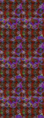 Küçük çiçekteki sevimli çiçek deseni. Çiçekler kırmızı, kahverengi ve gri renklerde.