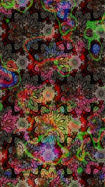 Şekil verilmiş çiçeklerle eskiz deseni. Çiçek deseni duvar kağıdı, desen dolguları ve web sayfası arka planı için kullanılabilir. Süslü zentangle çizim dokusu, soyut çiçeklerle süslenmiş..