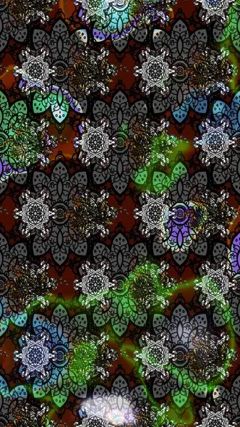 Küçük çiçekteki sevimli çiçek deseni. Raster deseni. Gri renkte yaz çiçekleri. Raster illüstrasyonu.