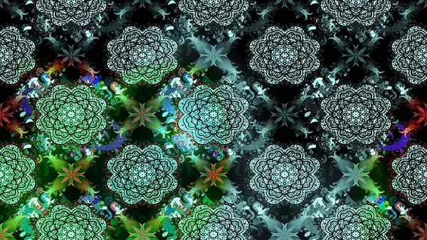 Renkli Yaz Temalı eskiz kalıbı. Güzel kumaş deseni. Düz Çiçek Elementleri Tasarımı. Raster illüstrasyonunda çiçek deseni çizimi.