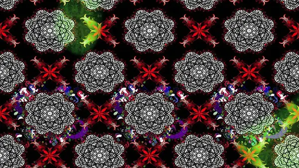 Kumaş desenli papatya çiçeği detayı. Siyah renkte çiçekler.