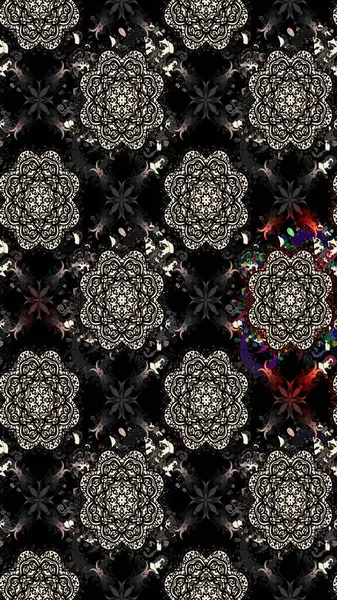 Siyah renkte sevimli çiçekler. Küçük çiçekli basit bir çiçek çizimi. Moda baskısı, albüm, ambalaj kağıdı ve duvar kağıdı için zarif dekoratif süslemeler. Raster illüstrasyonu.