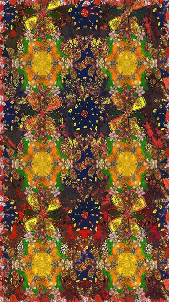 Tatil havası. Raster dikişsiz şirin çiçek deseni. Nazik romantik baskı. Kahverengi ve gri renkli çiçekler. Bahar mevsimi.