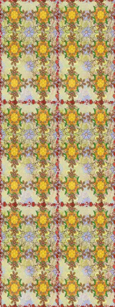 Renkli Yaz Temalı Kusursuz Arkaplan. Raster Illustrasyon 'da moda olmayan çiçek deseni. Düz Çiçek Elementleri Tasarımı. Güzel kumaş deseni.